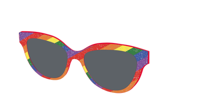 The Polarized Traditional Pride Flag Glitter Sun Top - Angle Top Thumbnail - Pair Eyewear