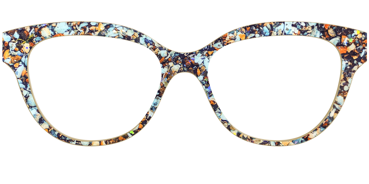 The Seashell Tortoise with Holographic Glitter - Front Top Image - Pair Eyewear