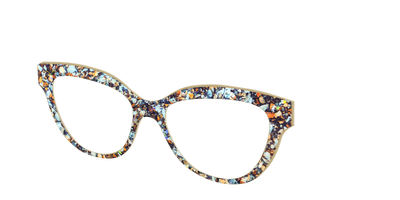 The Seashell Tortoise with Holographic Glitter - Angle Top Thumbnail - Pair Eyewear