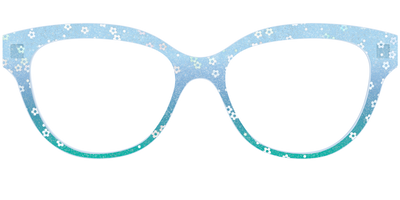 The Sky Blue Crystal with Daisy Glitter - Front Top Thumbnail - Pair Eyewear