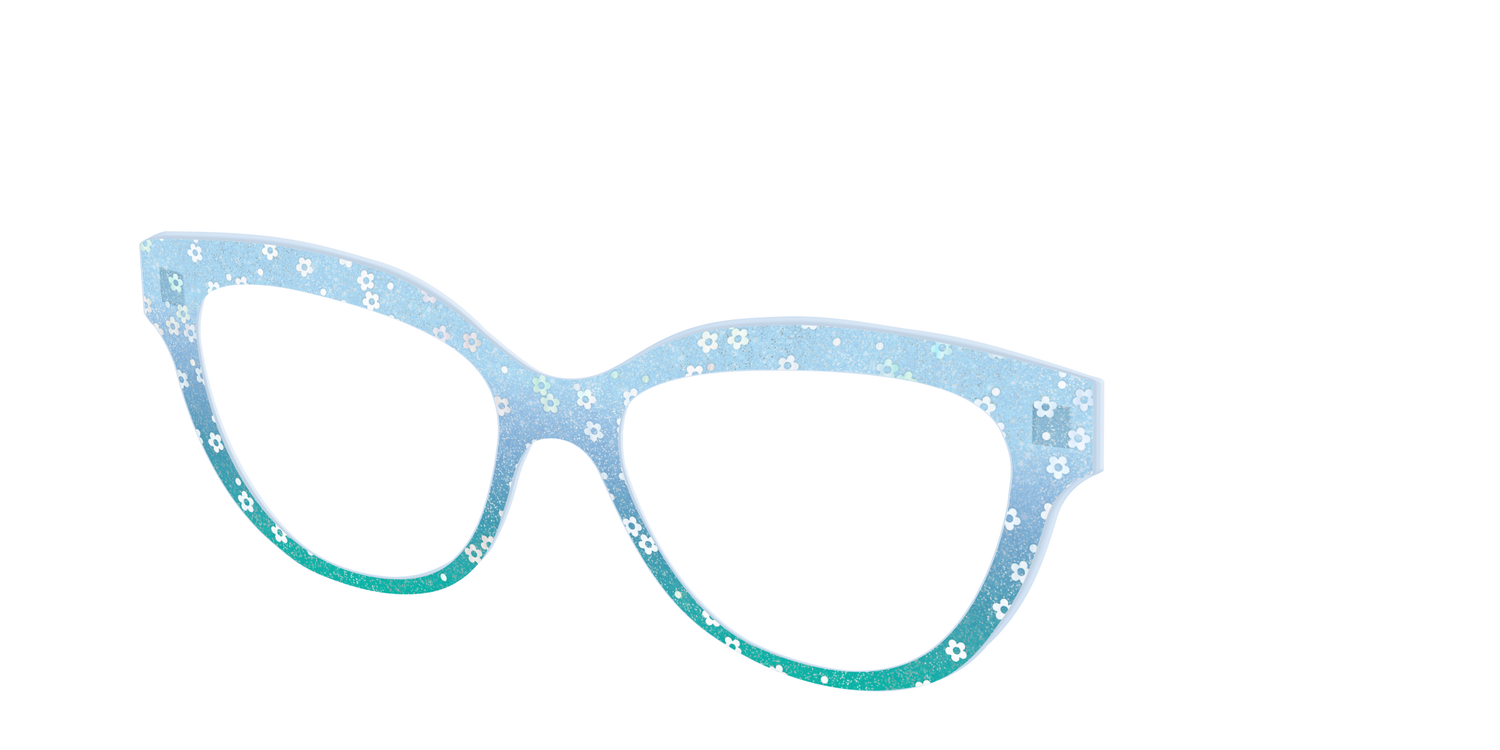 The Sky Blue Crystal with Daisy Glitter - Angle Top Image - Pair Eyewear