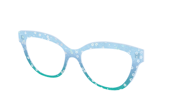 The Sky Blue Crystal with Daisy Glitter - Angle Top Thumbnail - Pair Eyewear