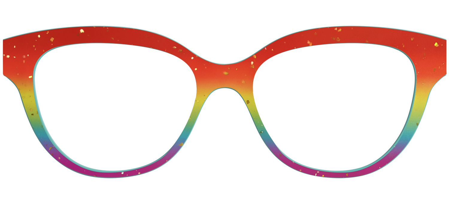 The Spectrum Gradient with Gold Flakes - Front Top Image - Pair Eyewear