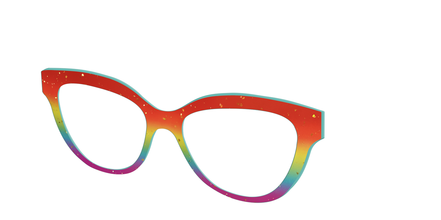 The Spectrum Gradient with Gold Flakes - Angle Top Image - Pair Eyewear