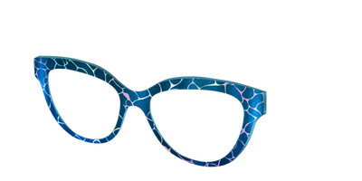 The Teal Shimmer Holographic Pool - Angle Top Thumbnail - Pair Eyewear