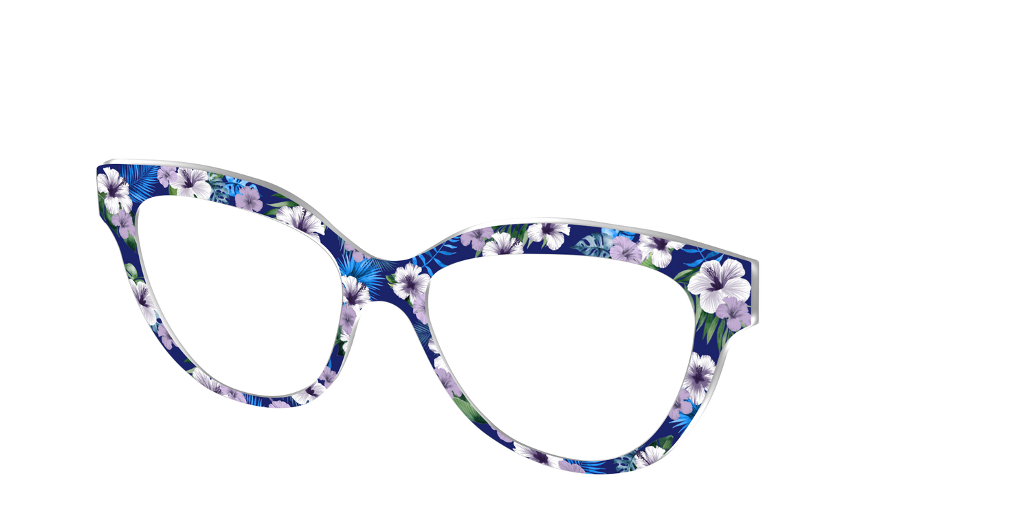 The Tropical Blue Blossoms - Angle Top Image - Pair Eyewear