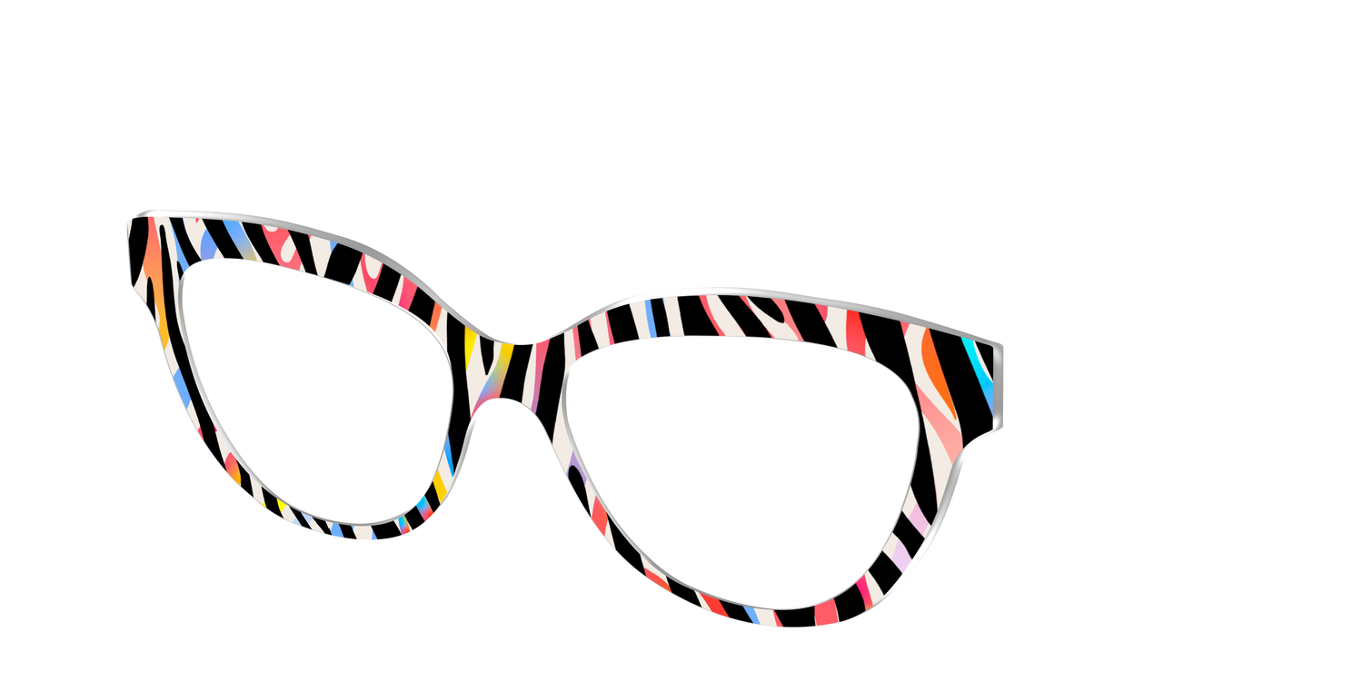 The Vivid Zebra Stripes - Angle Top Image - Pair Eyewear
