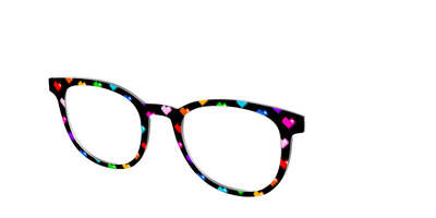 The 8-Bit Rainbow Hearts - Angle Top Thumbnail - Pair Eyewear