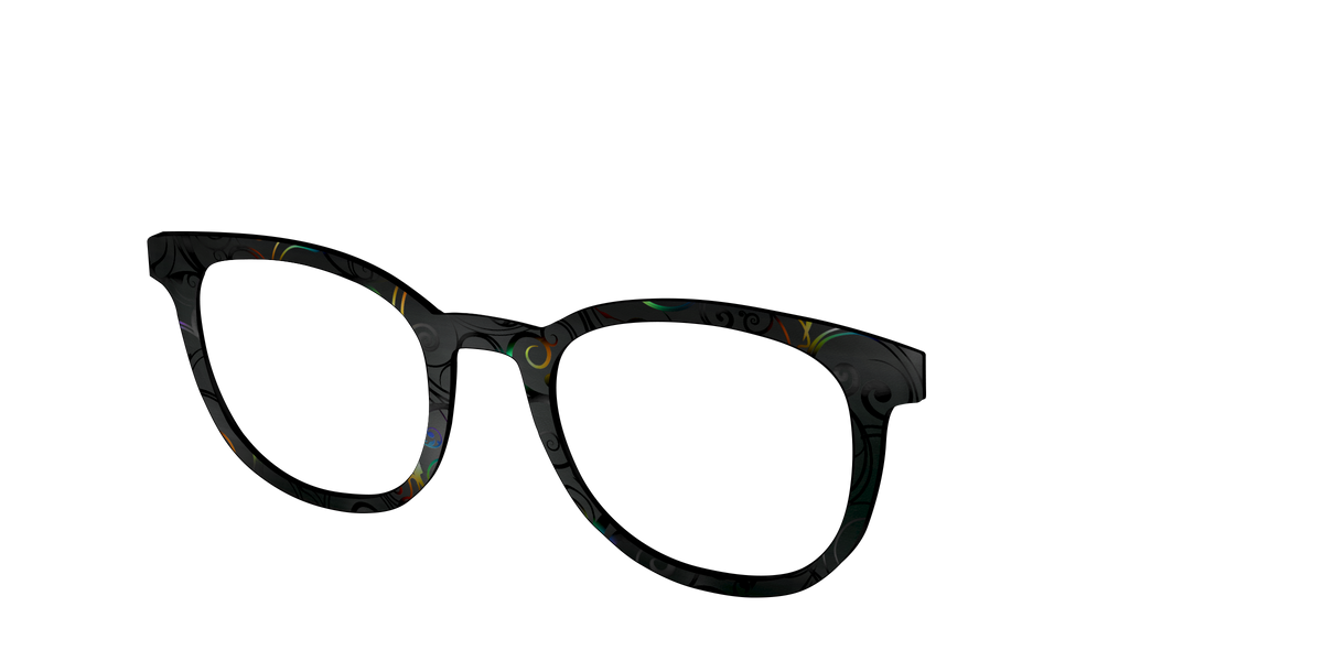The Black Holographic Scrolls - Angle Top Image - Pair Eyewear