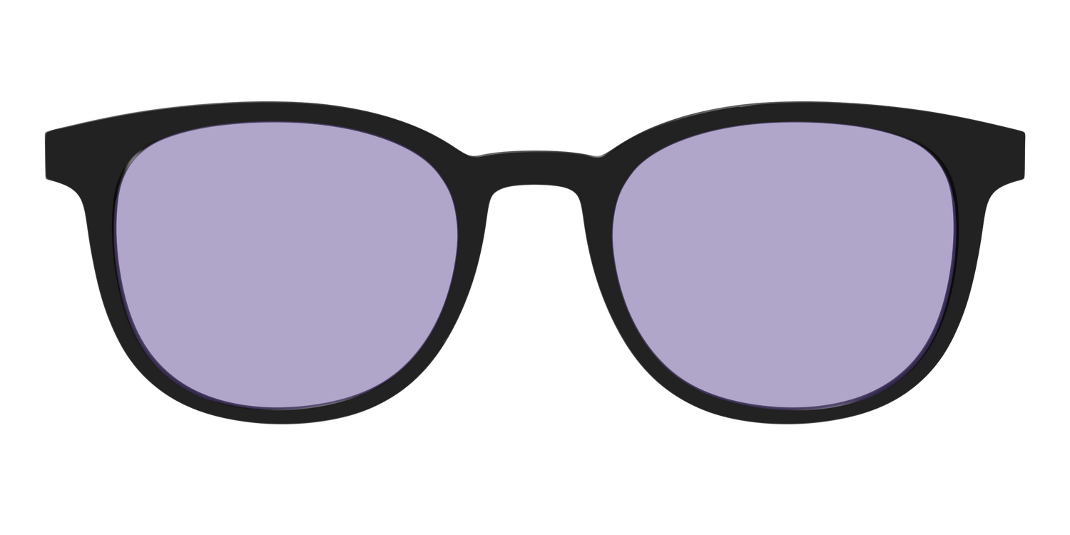 The Black With Celestial Purple Lens - Front Top Image - Pair Eyewear
