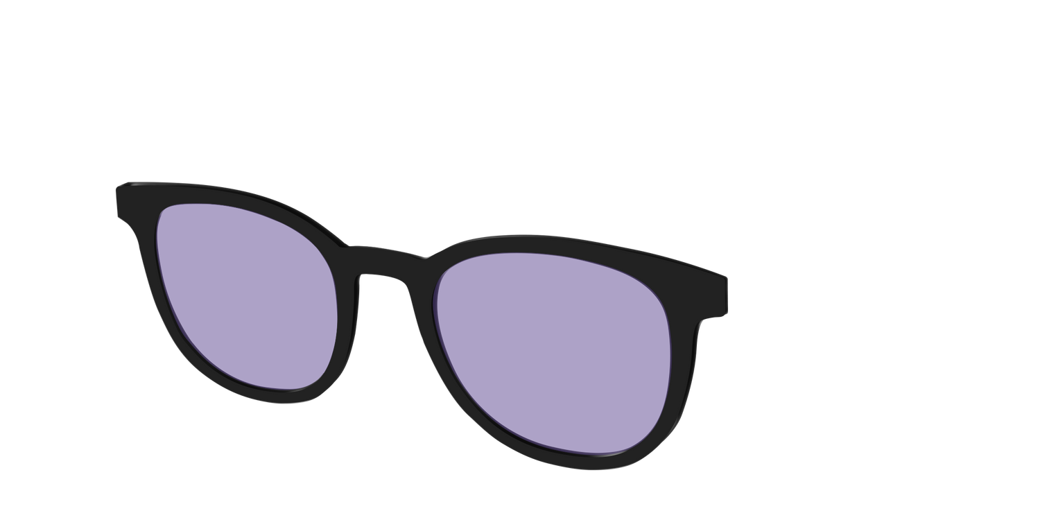 The Black With Celestial Purple Lens - Angle Top Image - Pair Eyewear