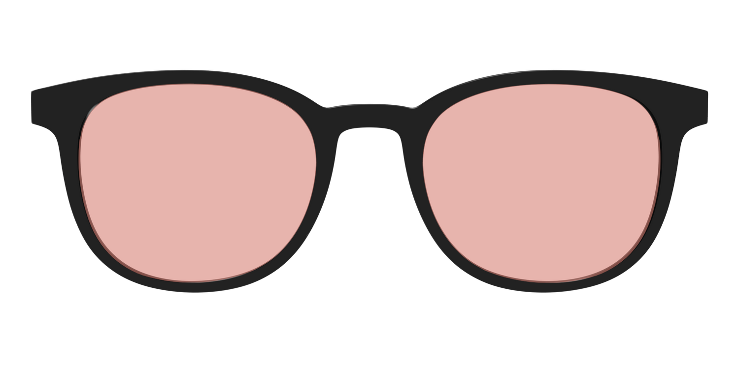 The Black With Coral Pink Lens - Front Top Image - Pair Eyewear