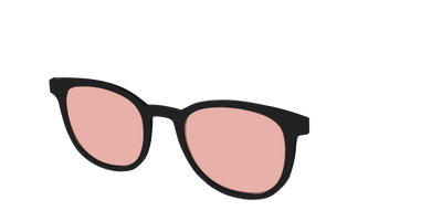 The Black With Coral Pink Lens - Angle Top Thumbnail - Pair Eyewear