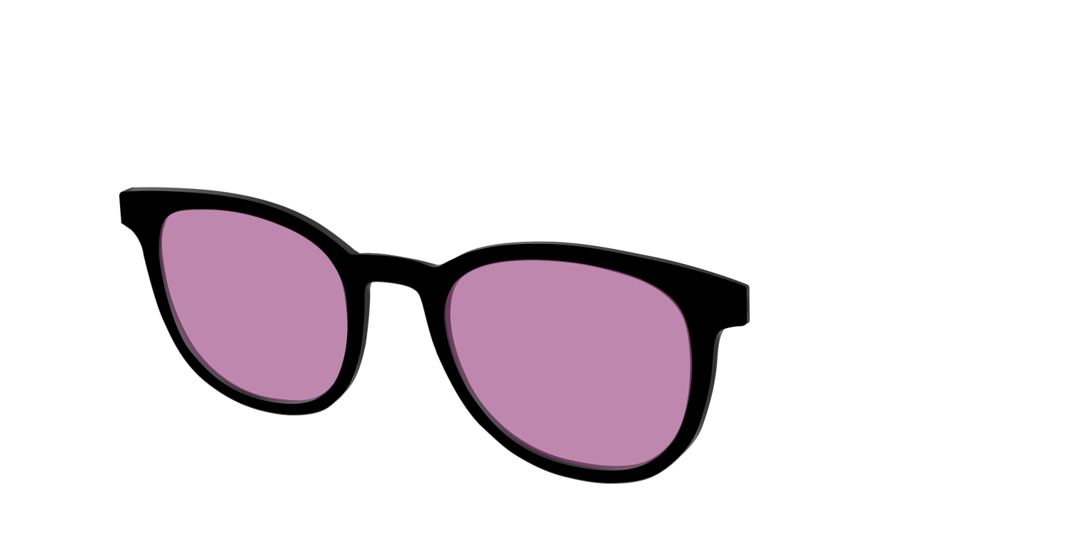 The Black with Pink Racquet Sport Lens - Angle Top Image - Pair Eyewear
