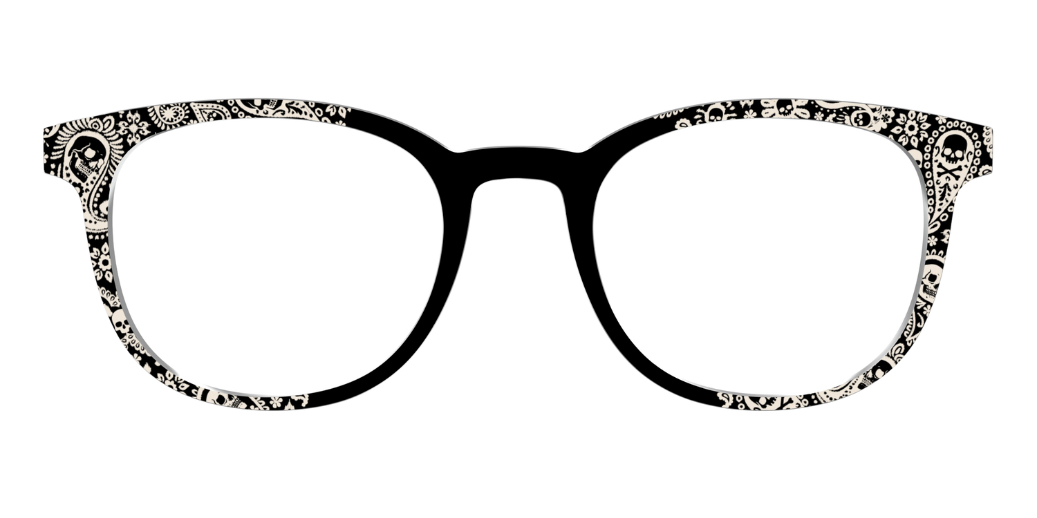 The Bone White Paisley - Front Top Image - Pair Eyewear