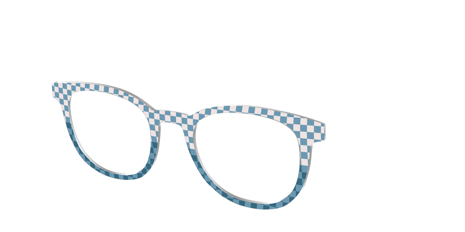 The Cerulean Check Split - Angle Top Image - Pair Eyewear