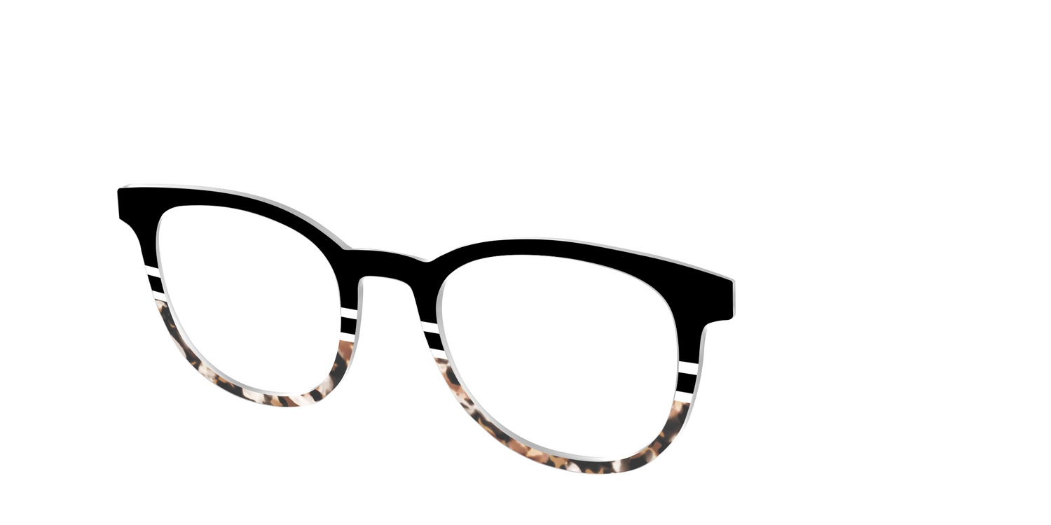 The Chic Tortoise Crystal Split - Angle Top Image - Pair Eyewear