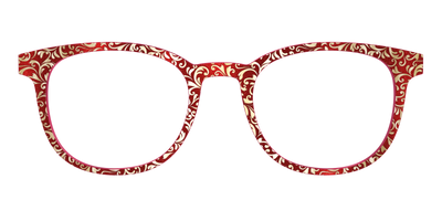 The Crimson Flair Shimmer with Gold Foil - Front Top Thumbnail - Pair Eyewear