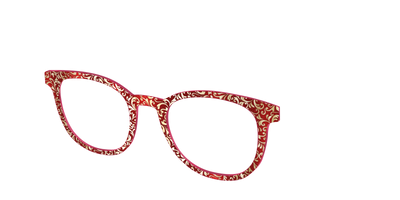 The Crimson Flair Shimmer with Gold Foil - Angle Top Thumbnail - Pair Eyewear