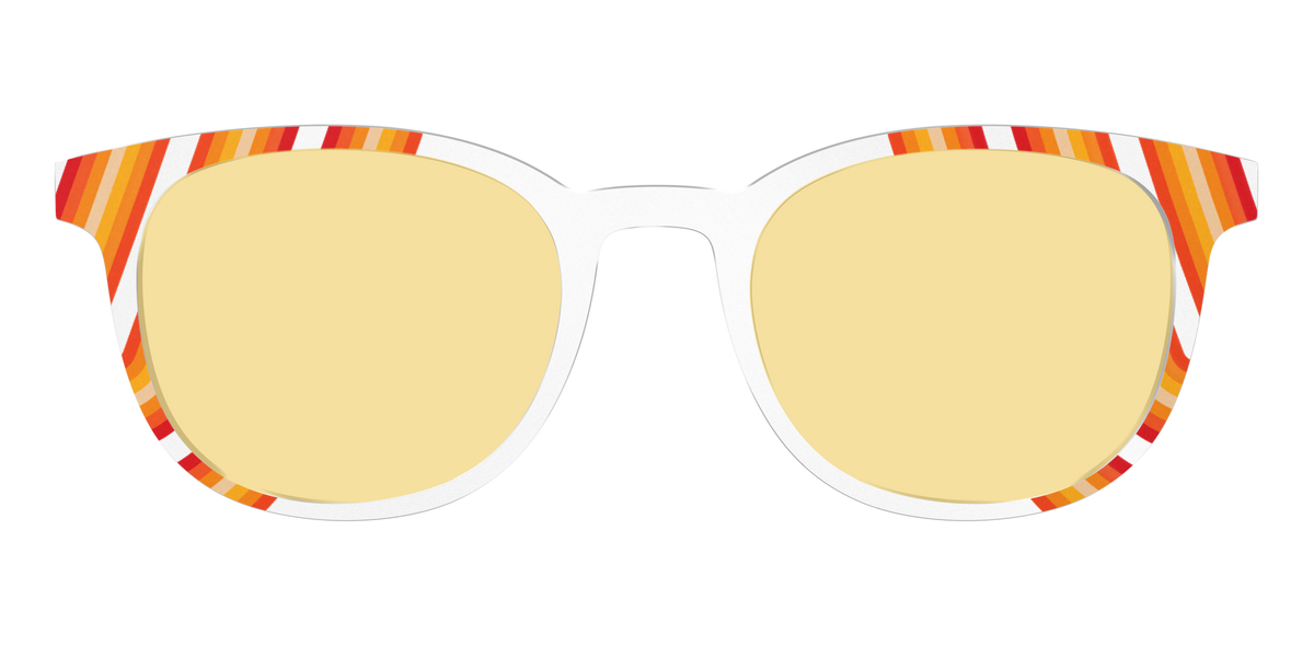 The Groovy Stripes with Citrine Yellow Lens - Front Top Image - Pair Eyewear