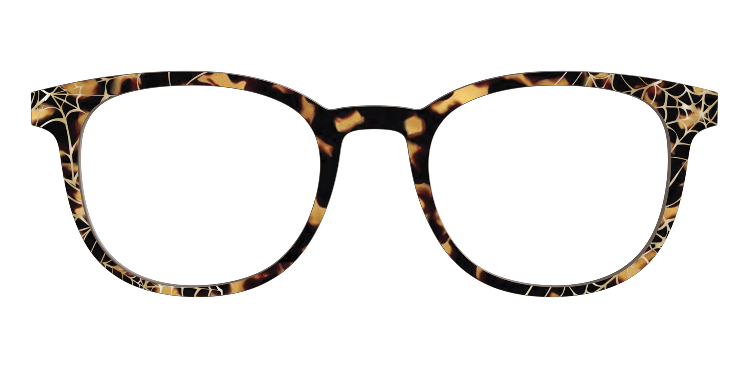 The Haunted Tortoise with Gold Foil Webs - Front Top Image - Pair Eyewear