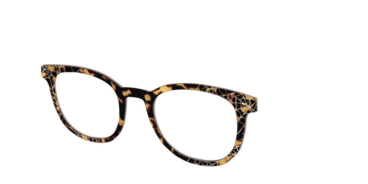 The Haunted Tortoise with Gold Foil Webs - Angle Top Image - Pair Eyewear