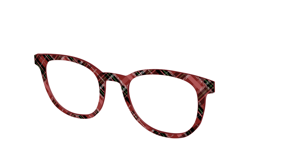 The Holly Plaid with Glitter - Angle Top Image - Pair Eyewear