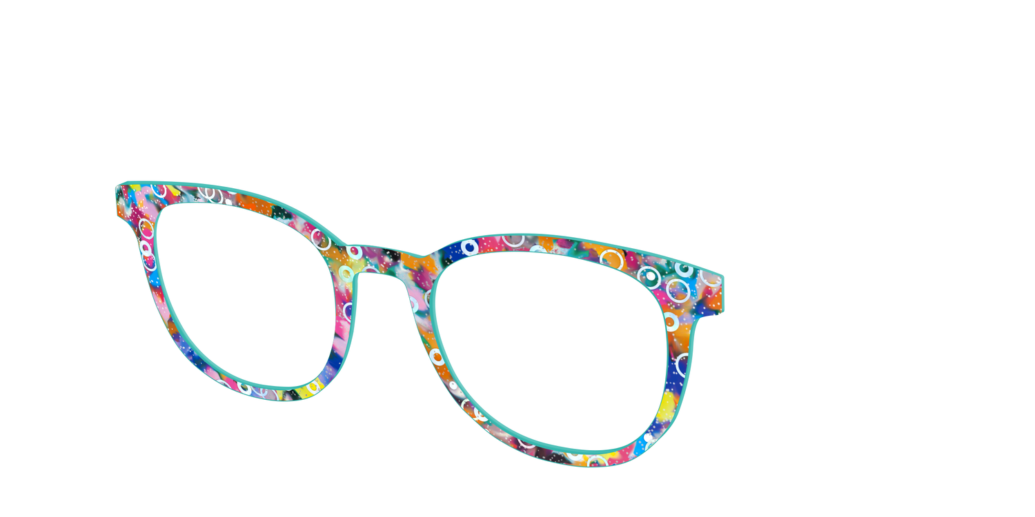 The Imaginative Tortoise with Bubble Glitter - Angle Top Image - Pair Eyewear