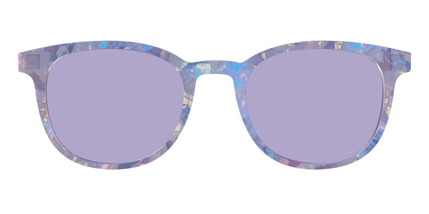 The Lavender Pearl Tort With Celestial Purple Lens - Front Top Image - Pair Eyewear