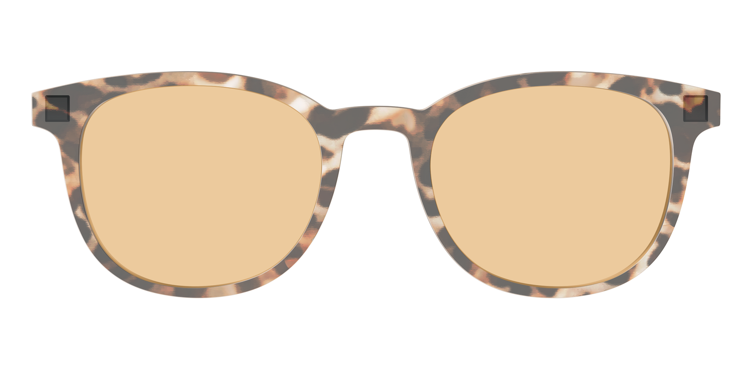 The Neutral Tort Crystal With Umber Brown Lens - Front Top Image - Pair Eyewear
