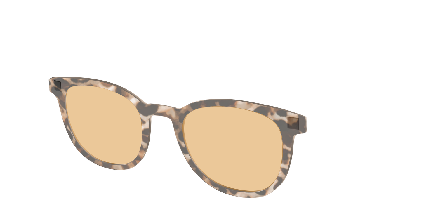The Neutral Tort Crystal With Umber Brown Lens - Angle Top Image - Pair Eyewear