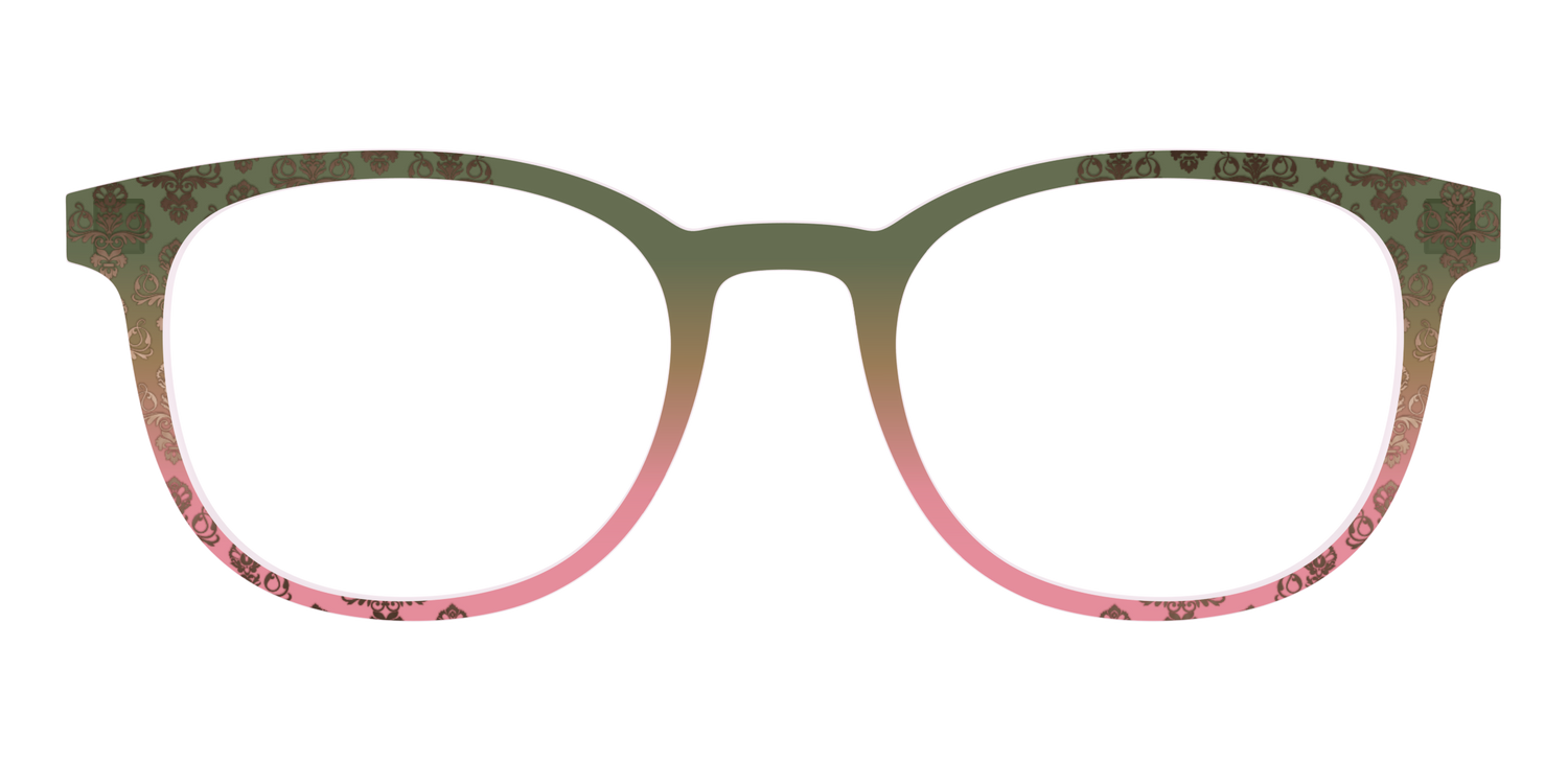 The Olive to Rose Trellis with Champagne Foil - Front Top Image - Pair Eyewear