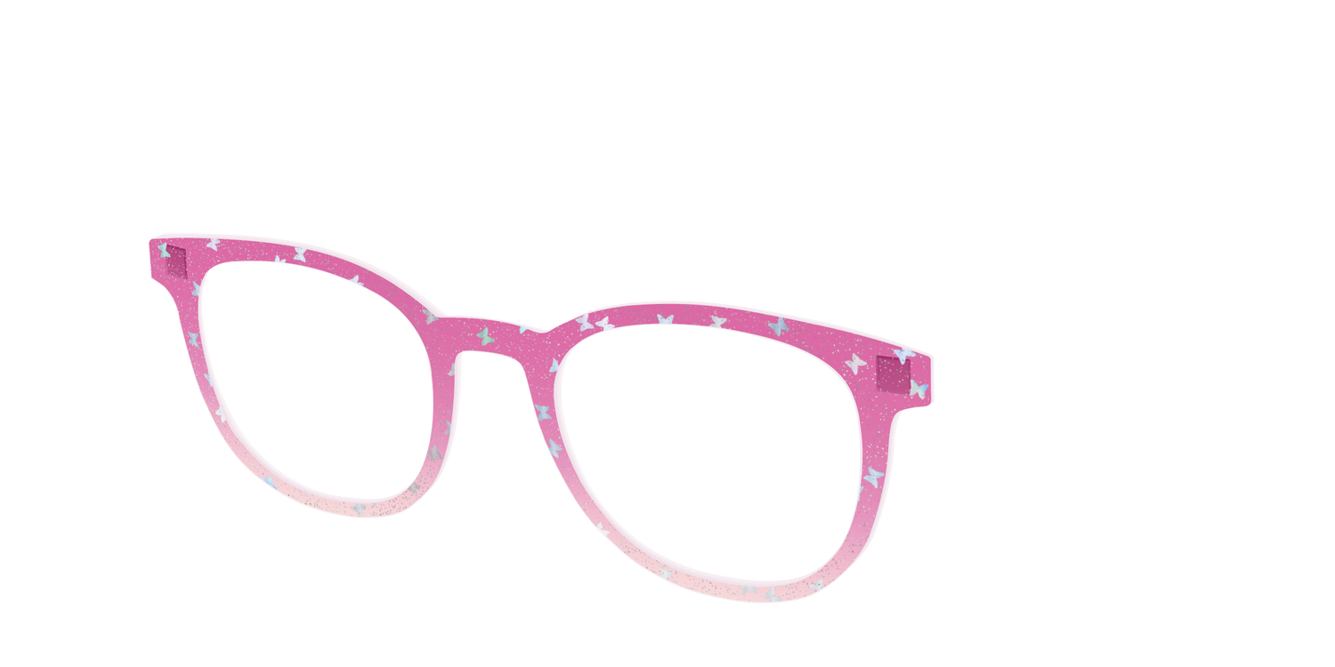 The Pink Butterfly Sparkle Crystal - Angle Top Image - Pair Eyewear