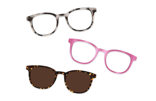 Pink Clear Rose Gold Metal - Set - Pair Eyewear