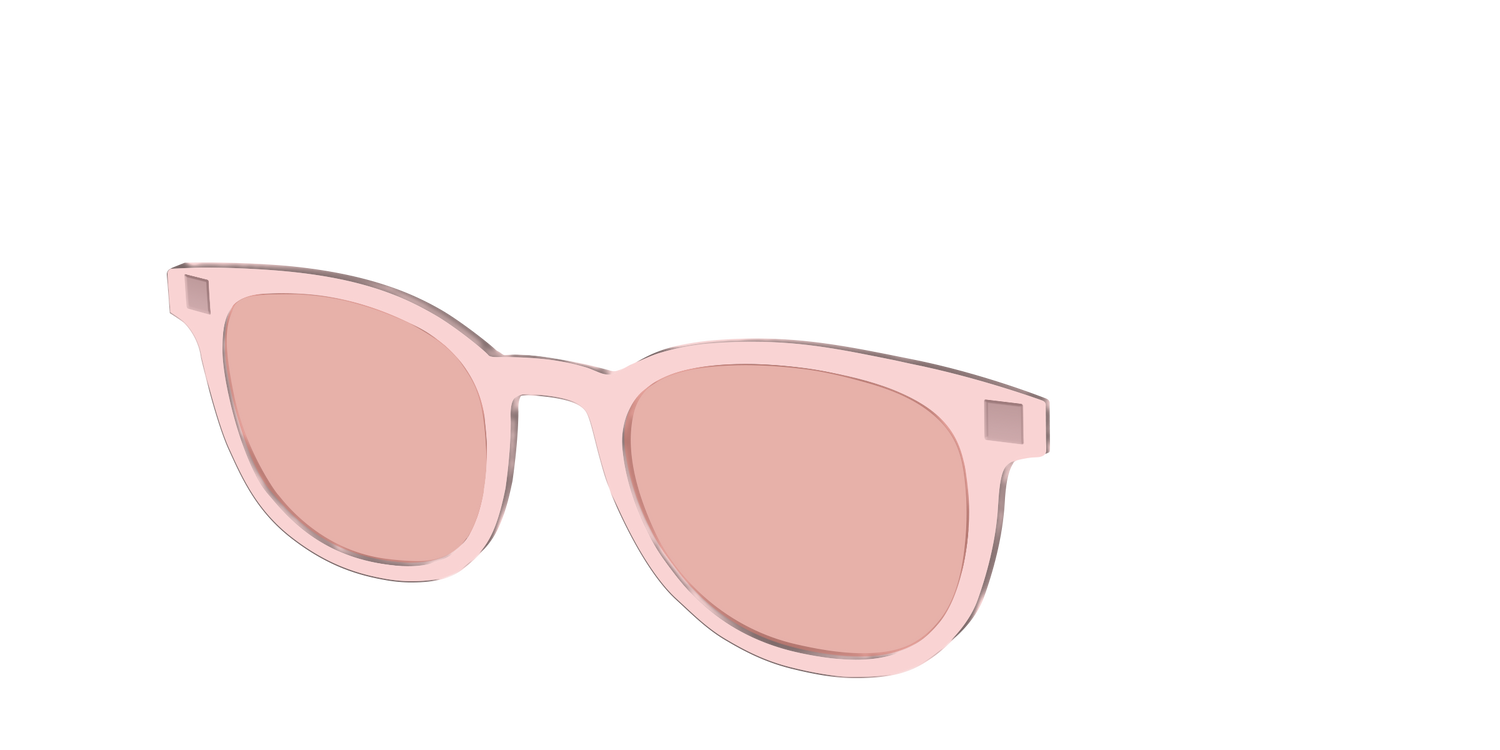 The Pink Crystal With Coral Pink Lens - Angle Top Image - Pair Eyewear