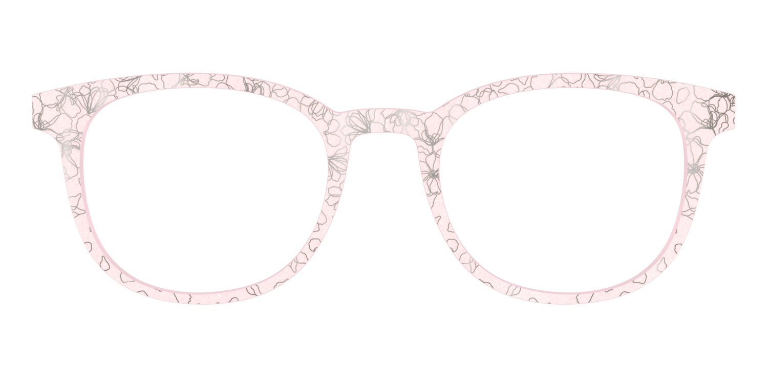 The Pink Shimmer Petals with Silver Foil - Front Top Image - Pair Eyewear