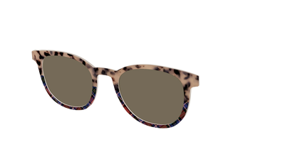 The Polarized Cookie Dough Tortoise & Plaid Split Sun Top - Angle Top Thumbnail - Pair Eyewear