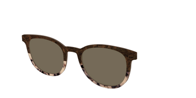 The Polarized Dark Oak Tortoise Split Sun Top - Angle Top Thumbnail - Pair Eyewear