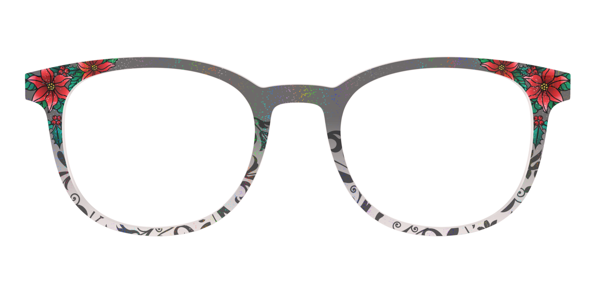 The Romantic Poinsettia Holographic Crystal - Front Top Image - Pair Eyewear