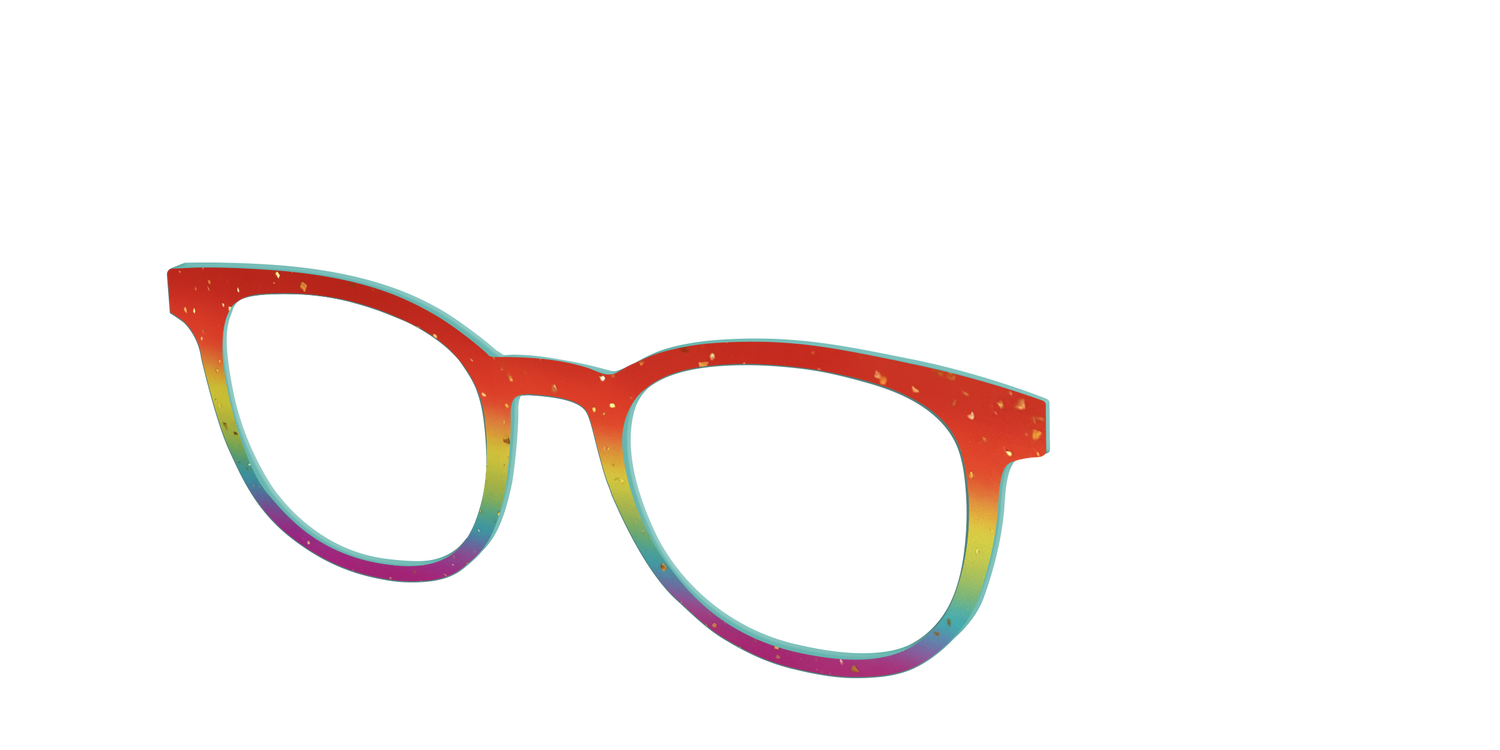 The Spectrum Gradient with Gold Flakes - Angle Top Image - Pair Eyewear