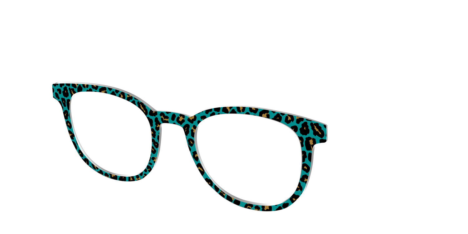 The Teal Leopard - Angle Top Image - Pair Eyewear