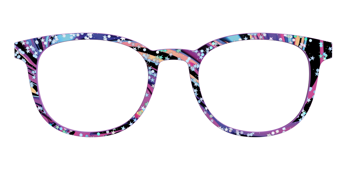 The Vaporwave Marble with Star Glitter - Front Top Image - Pair Eyewear