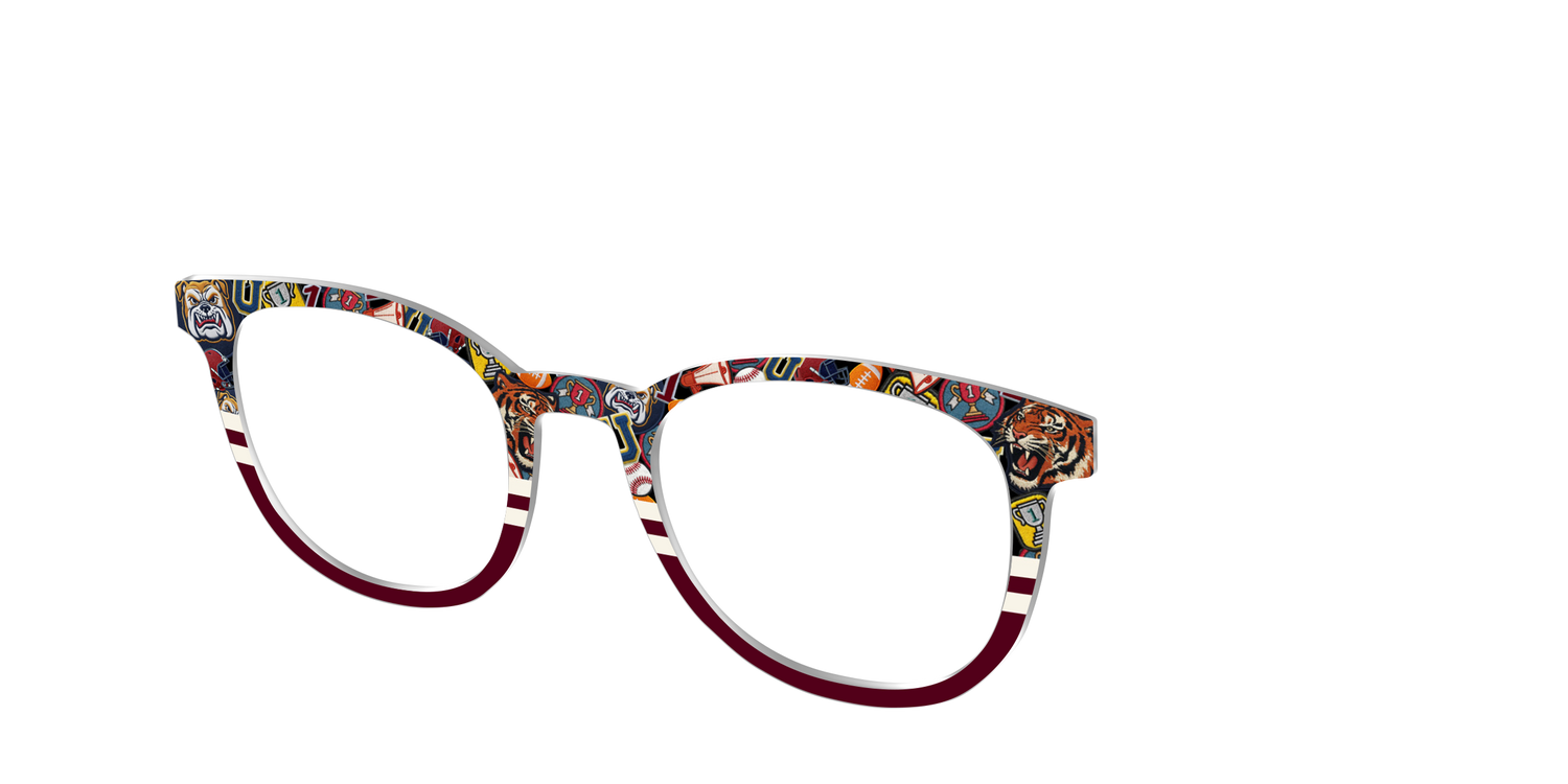 The Varsity Patches Split - Angle Top Image - Pair Eyewear