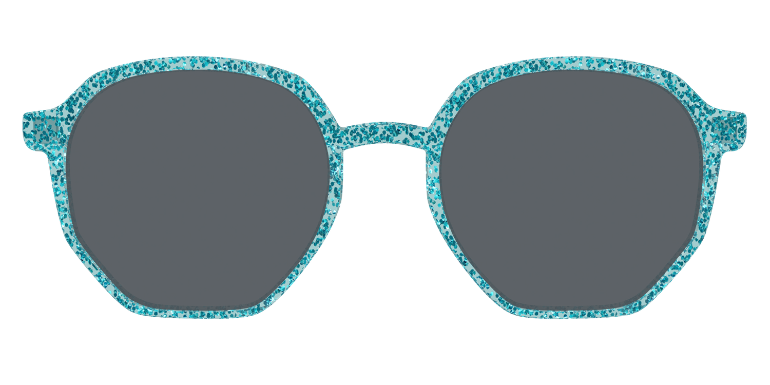 The Polarized Aquamarine Sparkle Sun Top - Front Top Image - Pair Eyewear