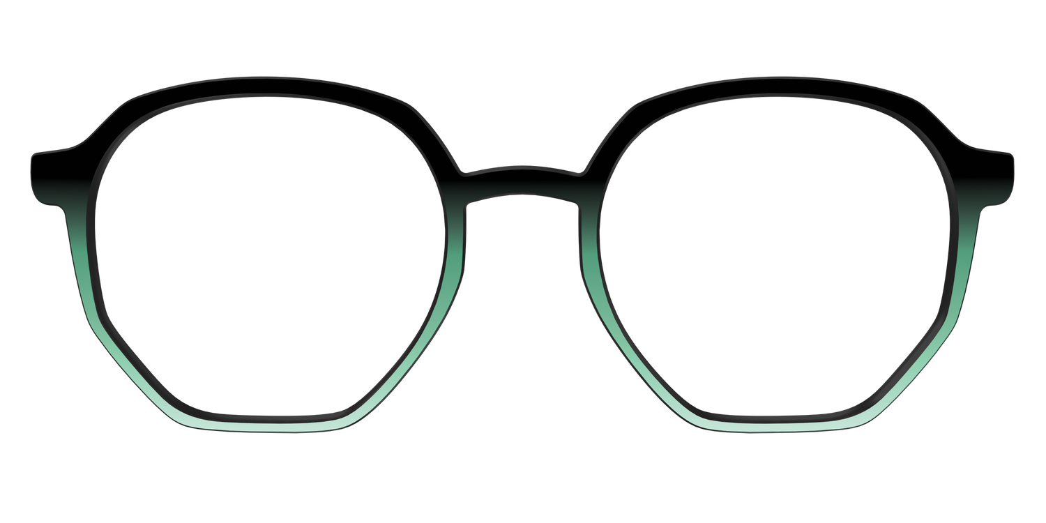 The Black to Spearmint Gradient - Front Top Image - Pair Eyewear