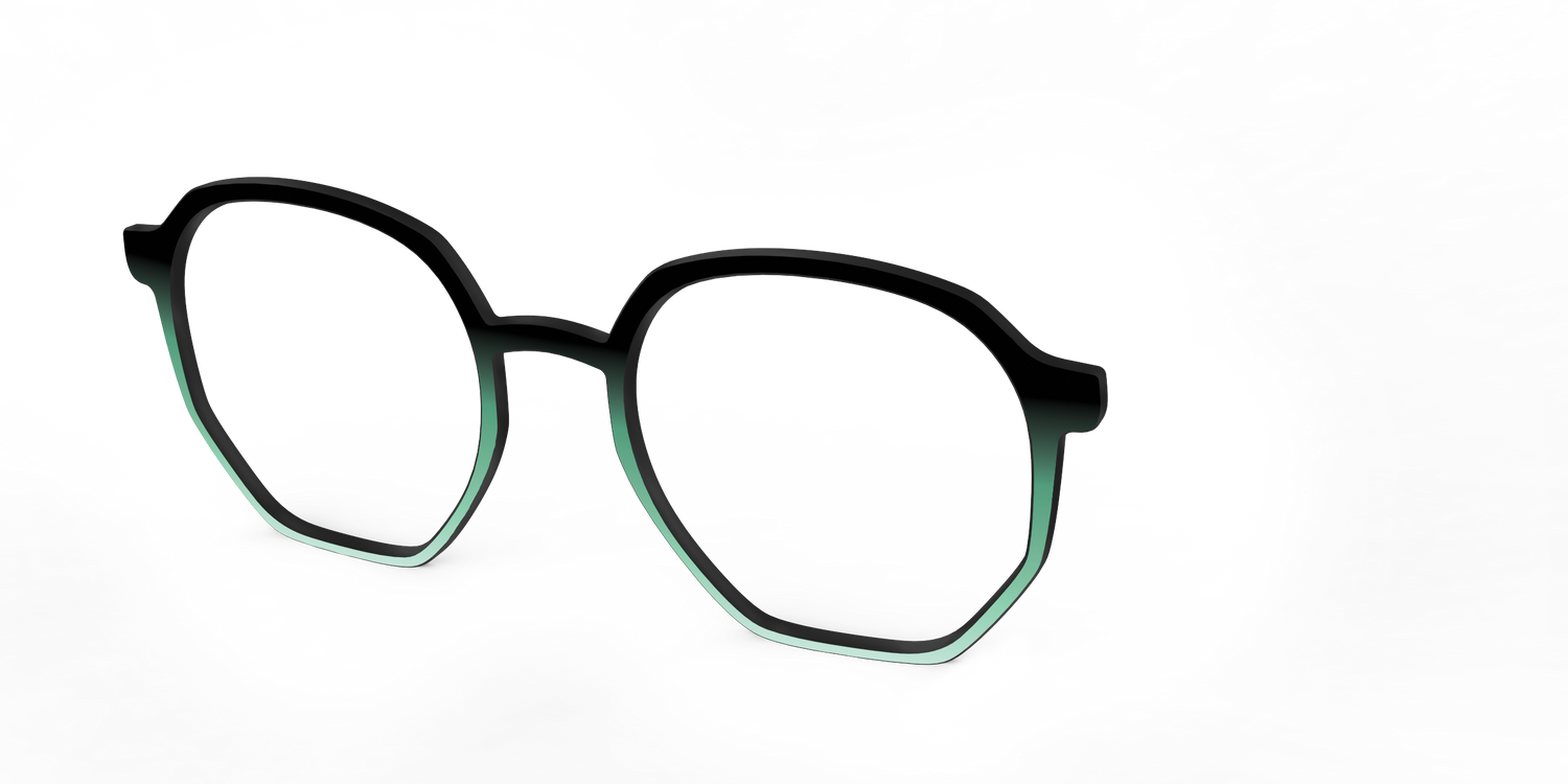 The Black to Spearmint Gradient - Angle Top Image - Pair Eyewear