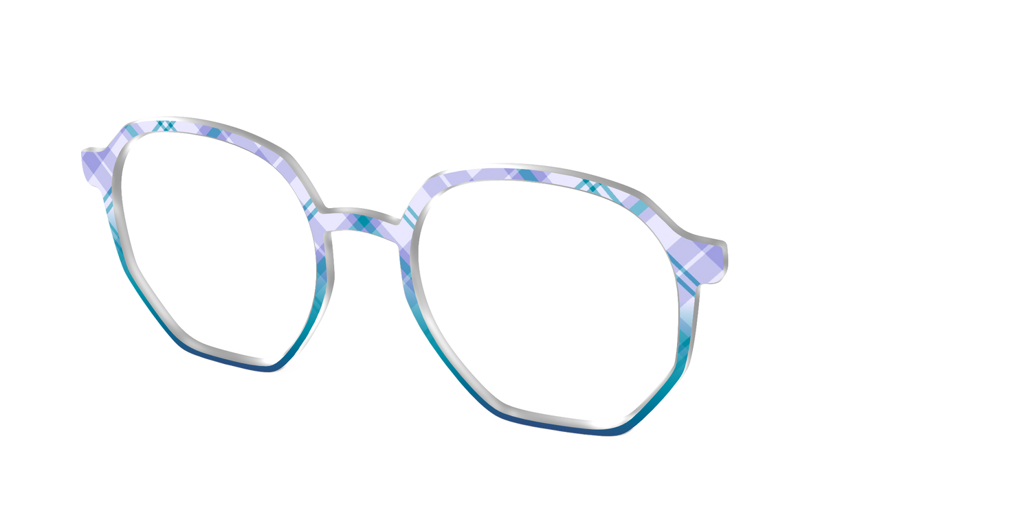The Bluebell Plaid - Angle Top Image - Pair Eyewear
