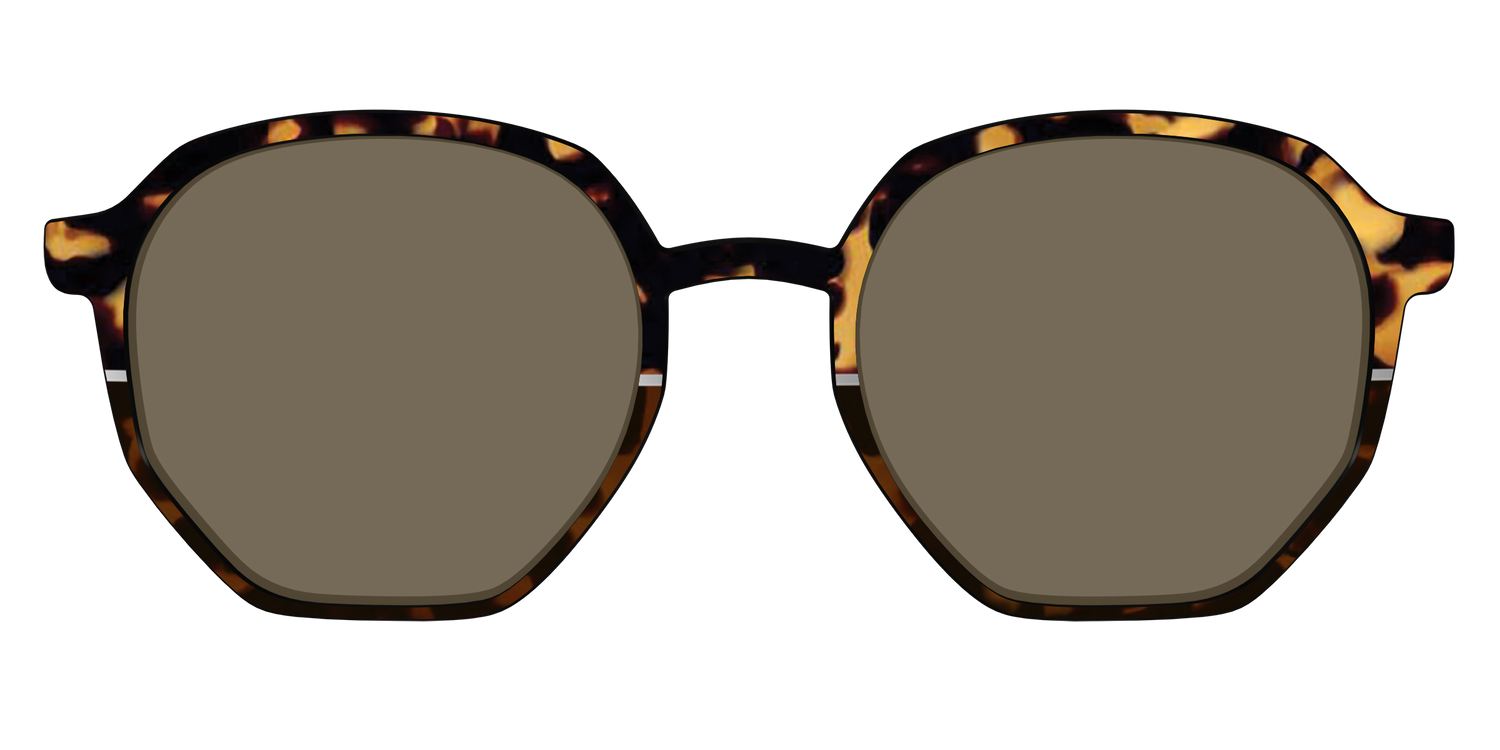 The Polarized Chic Tortoise Split Sun Top - Front Top Image - Pair Eyewear