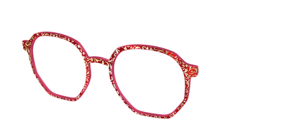 The Crimson Flair Shimmer with Gold Foil - Angle Top Thumbnail - Pair Eyewear