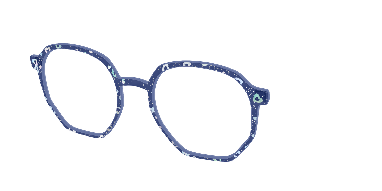 The Denim Heart Glitter Crystal - Angle Top Image - Pair Eyewear